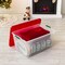 IRIS Christmas Plastic Storage Bins with Lids and Secure Latching Buckles, Holiday Red